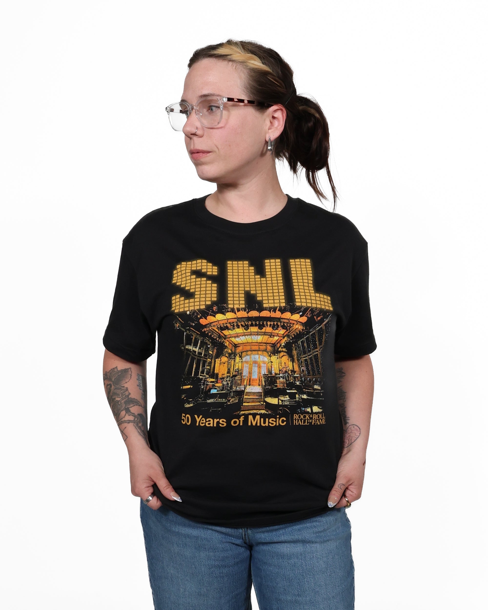 ROCK HALL x SNL - 50 YEARS OF MUSIC ENCYCLOPEDIA UNISEX T-SHIRT