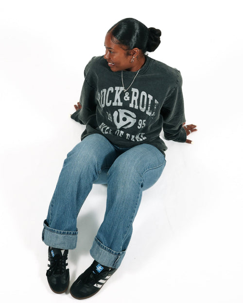 ROCK HALL BLACK SPACER PULLOVER CREW
