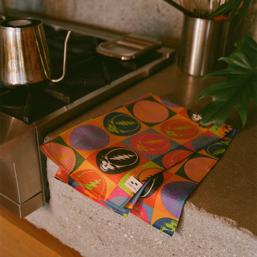GRATEFUL DEAD x SLOWTIDE - STEAL YOUR FACE QUICK-DRY KITCHEN TOWEL