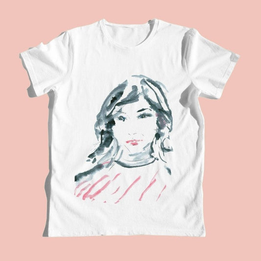 CARRIE BROWNSTEIN - WATERCOLOR ILLUSTRATION T-SHIRT