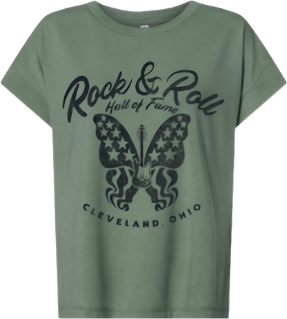 ROCK HALL ELECTRIC BUTTERFLY FITTED T-SHIRT