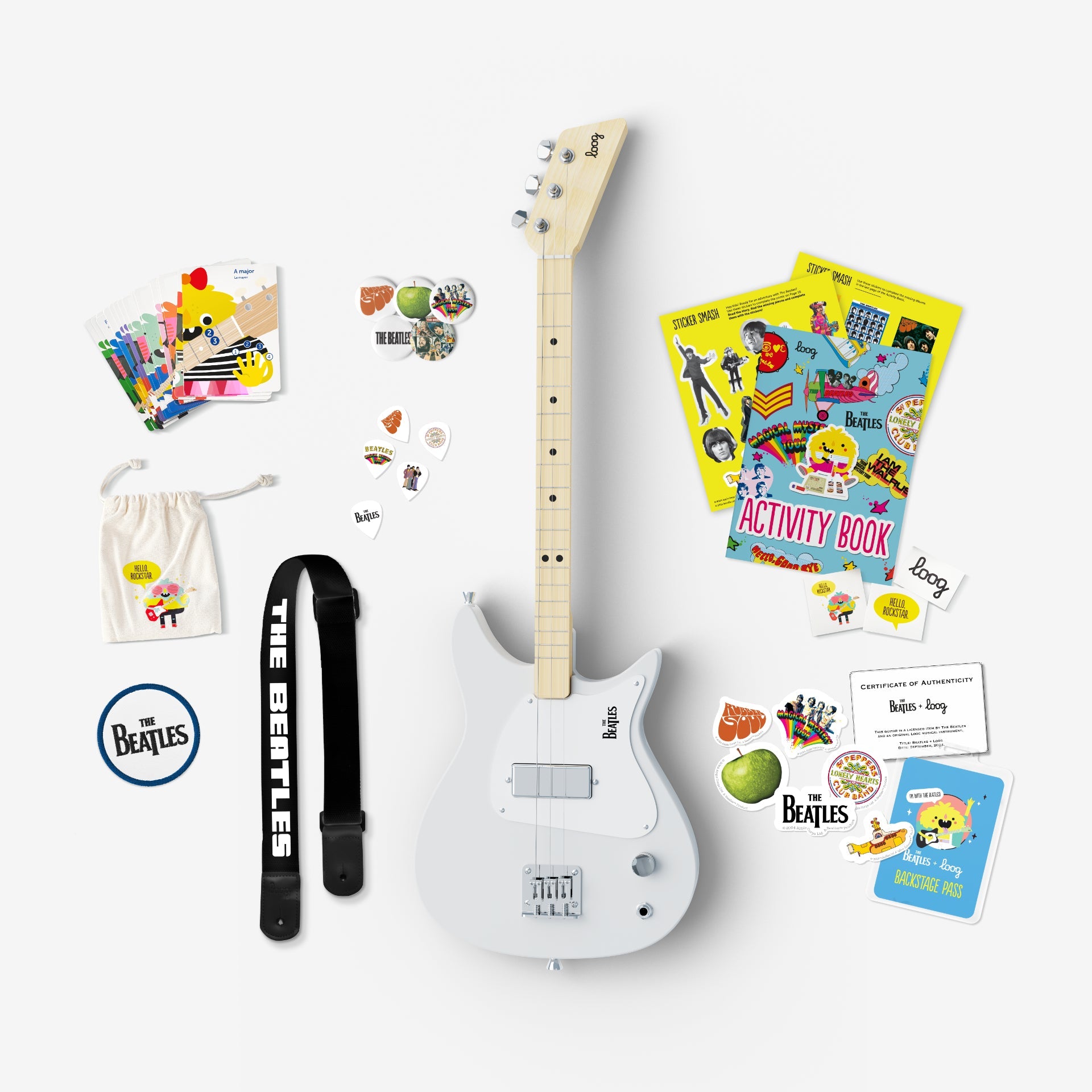 THE BEATLES x LOOG GUITARS - PAQUETE DE MINI GUITARRA ELÉCTRICA