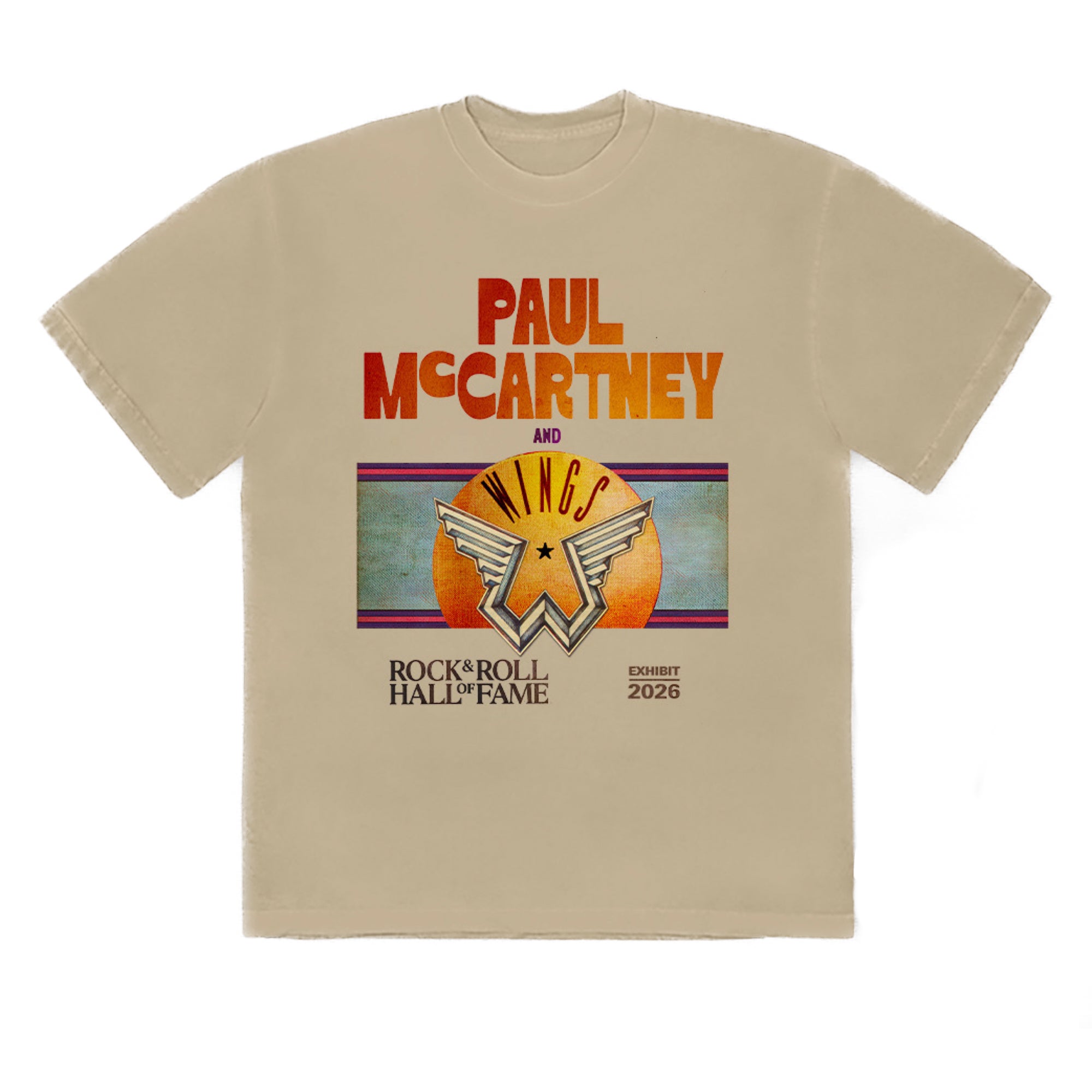 ROCK HALL x PAUL MCCARTNEY AND WINGS - TAN EXHIBIT T-SHIRT