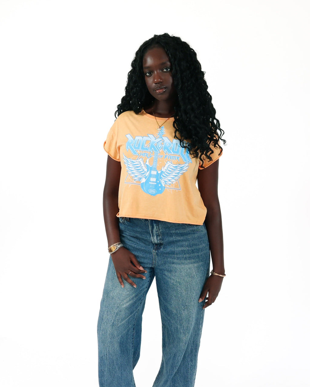 ROCK HALL FEATHERED GUITAR FITTED T-SHIRT