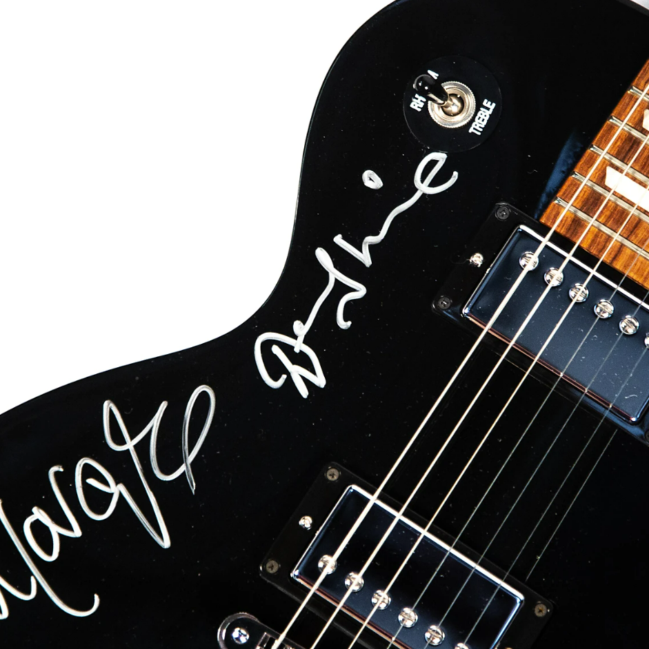 GIBSON LES PAUL BLACK GUITAR - SIGNED BY THE MOODY BLUES