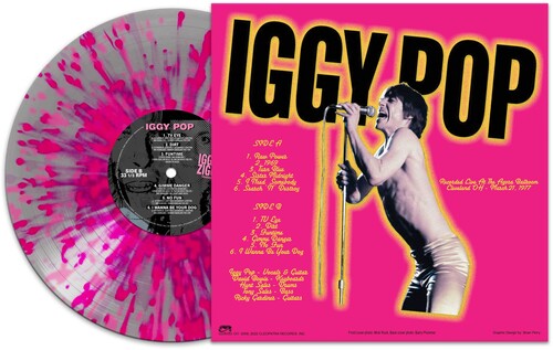IGGY POP - IGGY &amp; ZIGGY: CLEVELAND '77 - EDICIÓN LIMITADA - COLOR PLATA Y SALPICADURAS ROSA - LP DE VINILO
