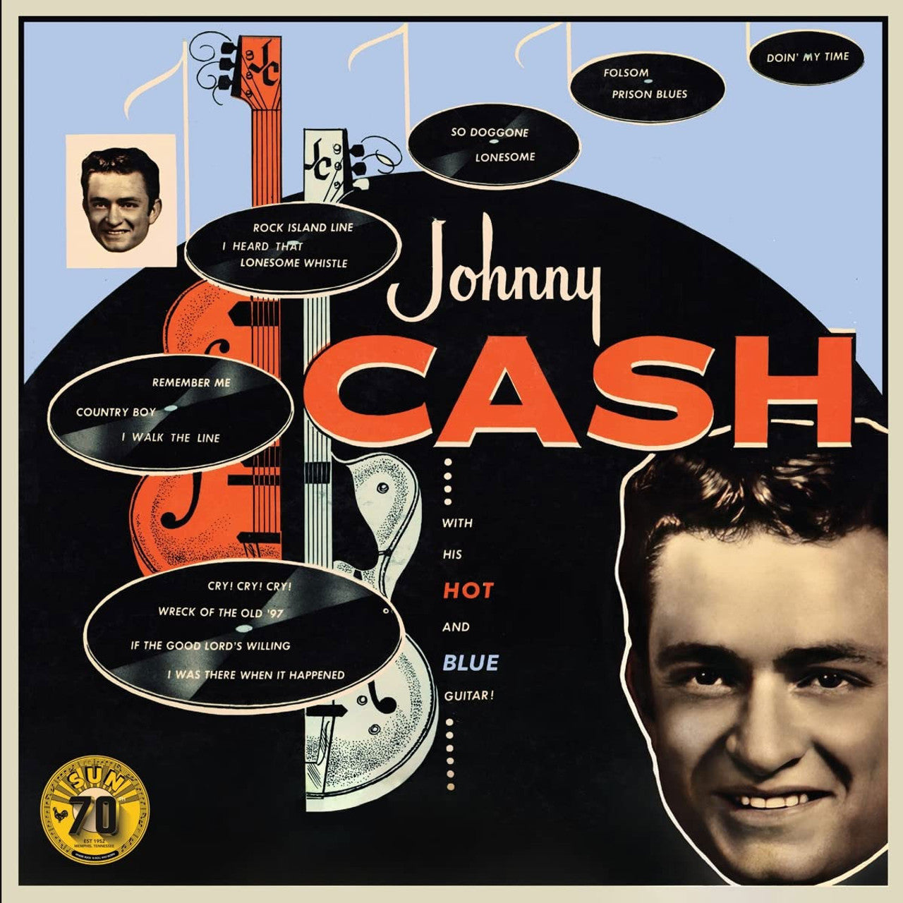 JOHNNY CASH - WITH HIS HOT AND BLUE GUITAR - SUN RECORDS 70TH ANNIVERSARY EDITION - VINYL LP