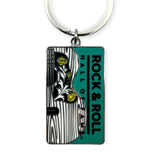 ROCK HALL ACOUSTIC FLORAL GUITAR KEYRING