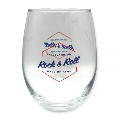 ROCK HALL DIAMOND LOGO STEMLESS WINE GLASS